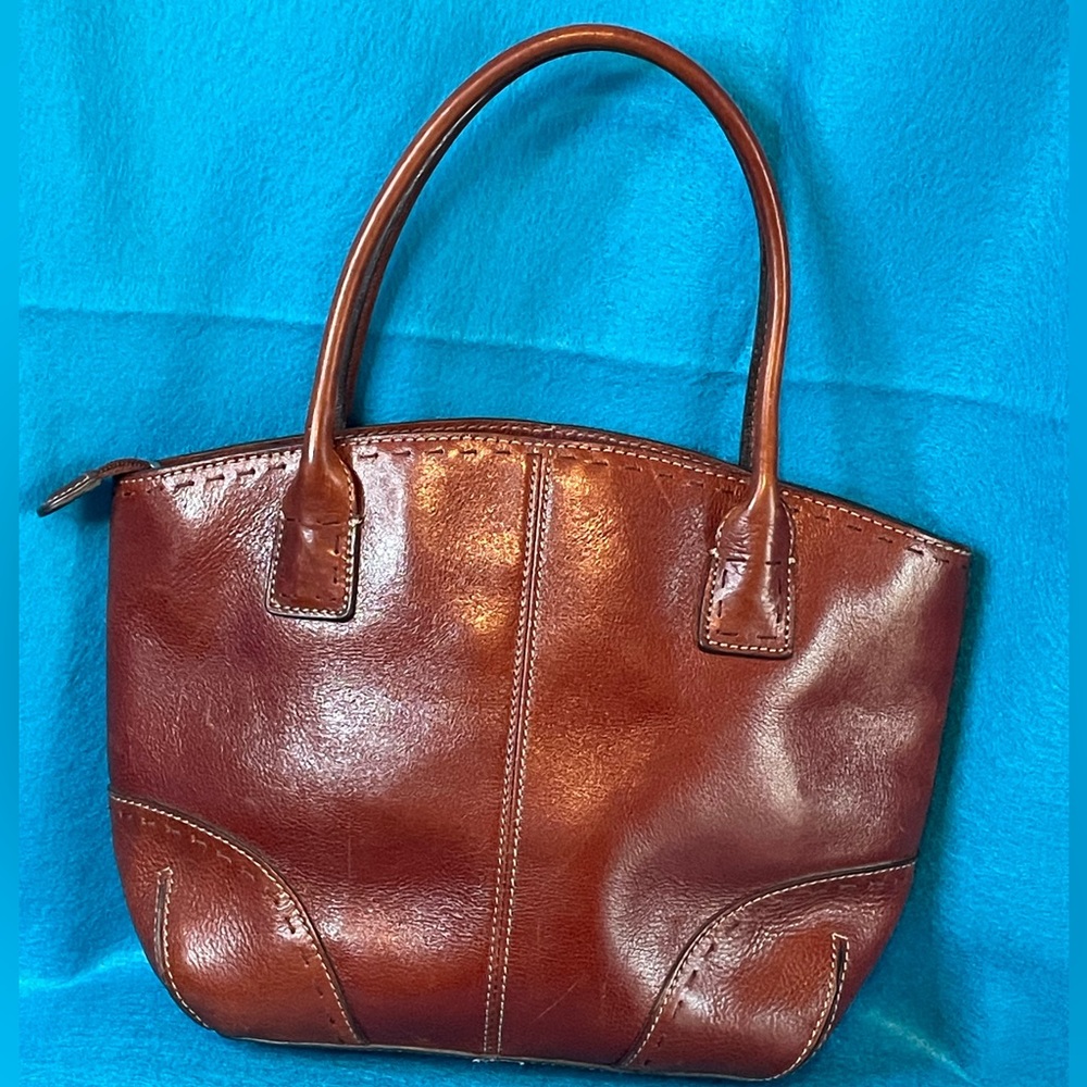 ๐ Fossil Vintage Leather Handbag. Brown with Double Carrying Handles. ๐ - Picture 2 of 13